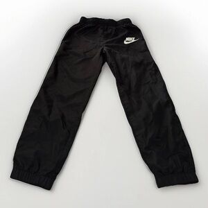 Nike Kids Size L (6-7) Windbreaker Track Jogger Pants Black Drawstring Waist